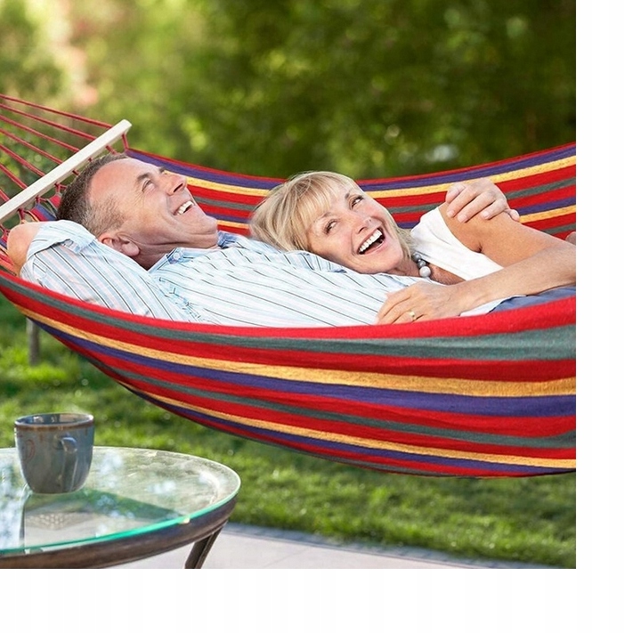 HAMAK XXL 2-OSOBOWY ZE STELAŻEM 260x160 150KG czerwony