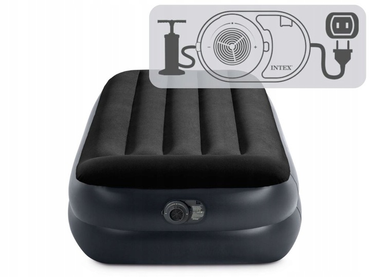 Materac Dmuchany Jednoosobowy Łóżko z Pompką 230V Intex 64122ND MODEL 2024