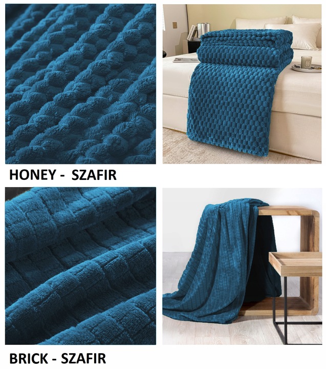 GRUBY CIEPŁY MIĘKKI KOC WYTŁACZANY 160x200cm PLED NARZUTA WZORY KOLORY