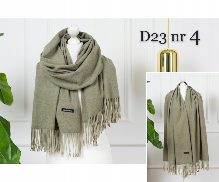 CIEPŁY SZAL KLASYCZNY SZALIK DAMSKI ELEGANCKI MODNY BRĄZOWY KOLORY