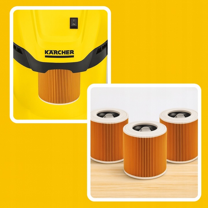 3x FILTR DO ODKURZACZA KARCHER WD3 MV2 MV3 WD2 3SZT PAPIEROWY