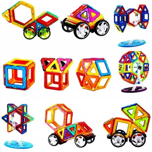 KLOCKI MAGNETYCZNE KONSTRUKCYJNE DUŻE PANELE 3D