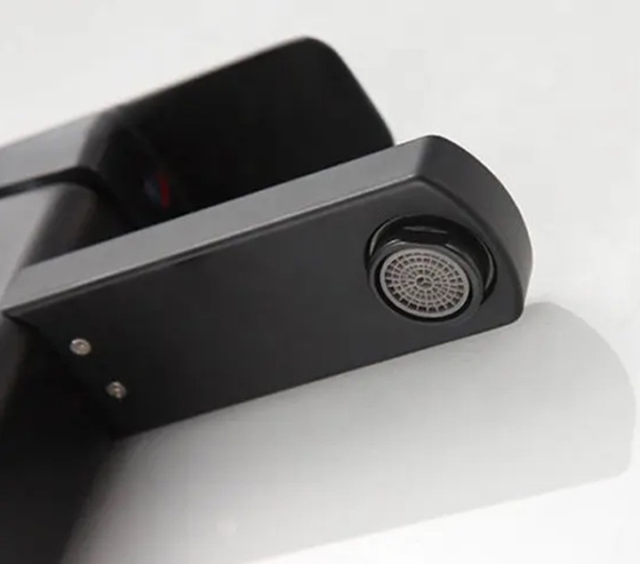 CZARNA BATERIA UMYWALKOWA STOJĄCA ŁAZIENKOWA CUBIC LOFT KRAN DO UMYWALKI