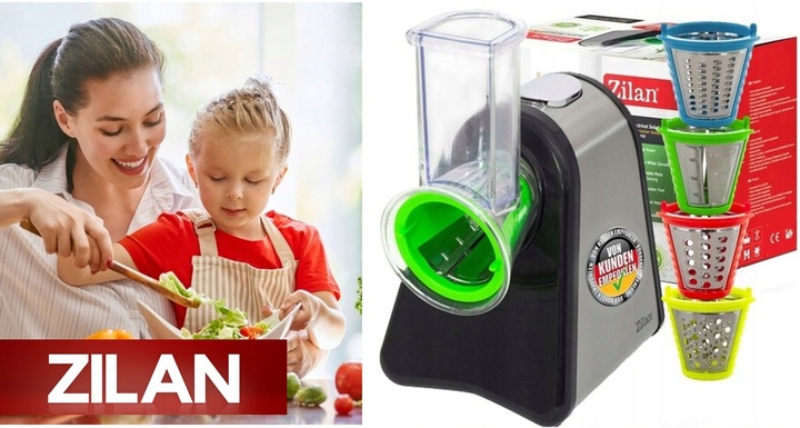 SZATKOWNICA ELEKTRYCZNA ROZDRABNIACZ DO WARZYW OWOCÓW 4 KOŃCÓWKI 200W