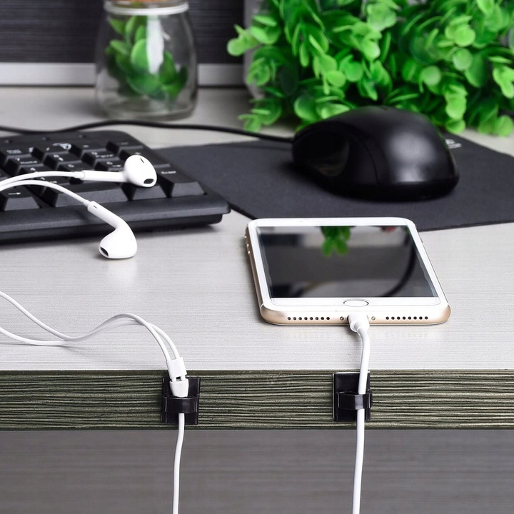 UCHWYT ORGANIZER KLIPS DO KABLI SAMOPRZYLEPNY X100