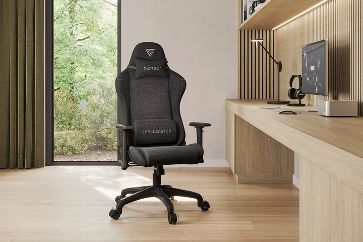 Fotel Gamingowy Materiałowy Obrotowy Biurowy Krzesło Gracza Kubełek Sense7