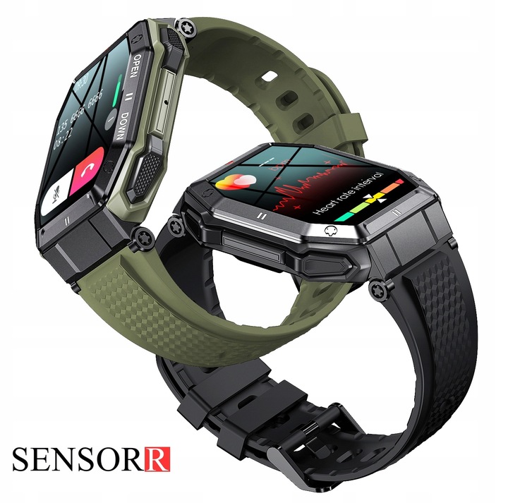 MOCNY WOJSKOWY ZEGAREK MĘSKI SMARTWATCH ROZMOWY SMS POLSKIE MENU ORYGINALNY