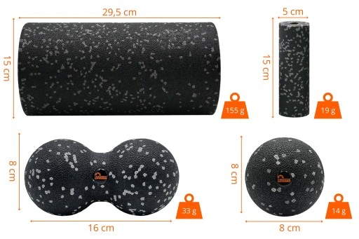 Zestaw EPP do masażu 4w1 Roller + Wałek + Piłka + Duoball Majestic Sport
