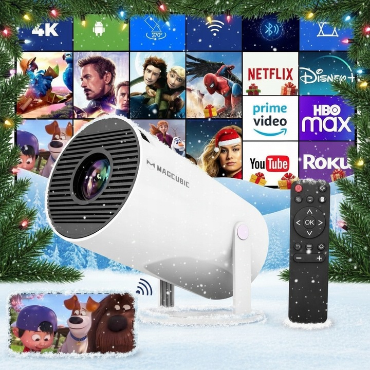 PROJEKTOR MAGCUBIC HY300 PRO 2026 NOWA WERSJA 4K WIFI SMART ANDROID TV