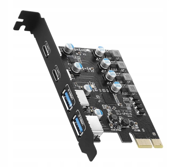 KARTA ROZSZEŻEŃ ADAPTER PCI PCIe 4 porty USB 3.0 2xUSB C 2xUSB A