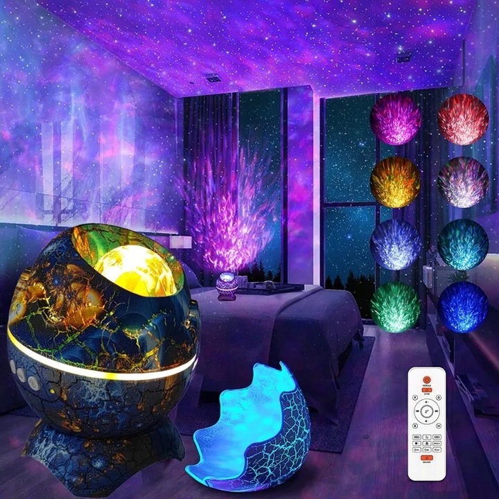 PROJEKTOR GWIAZD LAMPKA NOCNA RZUTNIK LED JAJO DINOZAURA DLA DZIECI PREZENT