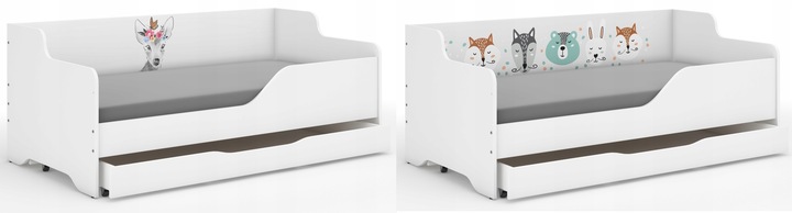 Łóżko dziecięce LILU 160x80 z GRAFIKĄ - Szuflada !