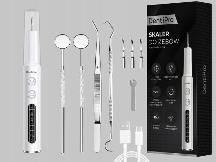 Skaler Ultradźwiękowy Dentystyczny Do Zębów - 4 tryby do usuwania
