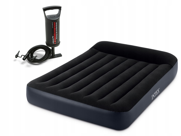 Materac Dmuchany Dwuosobowy Welurowy Łóżko Intex z Pompką MODEL 2024