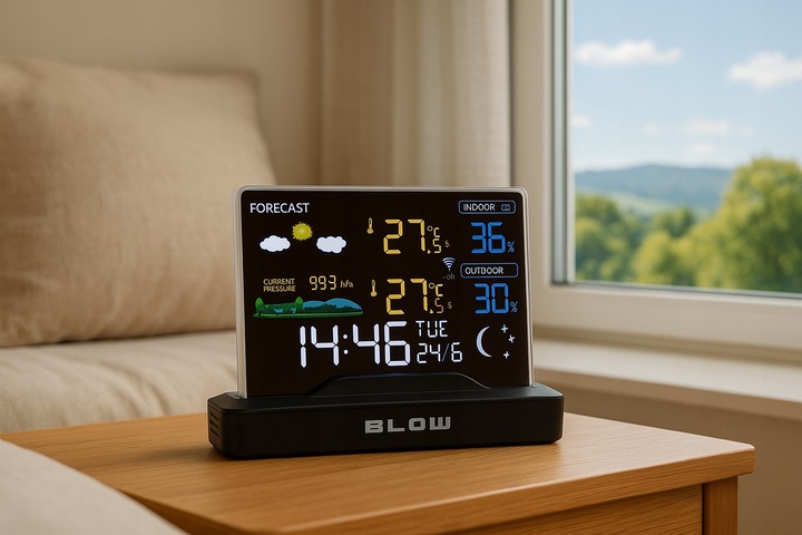 STACJA POGODY METEO BEZPRZEWODOWA POGODOWA TERMOMETR HIGROMETR