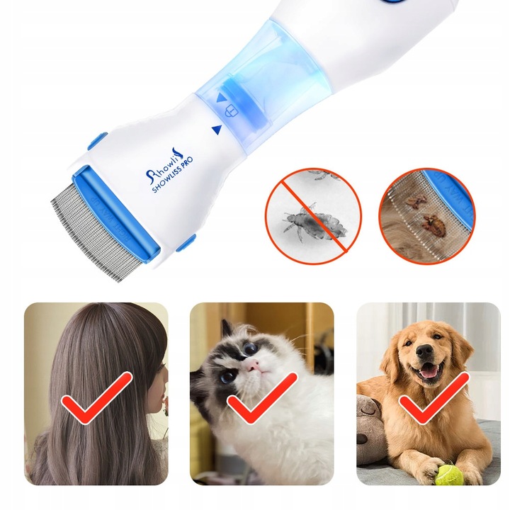 GRZEBIEŃ NA WSZY GNIDY PCHŁY ELEKTRYCZNY FILTR ODKURZACZ TERMINATOR