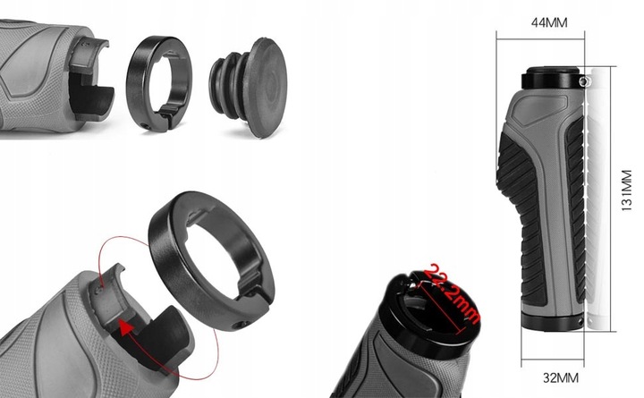 Gripy kierownicy ROCKBROS BT1802GR chwyty rowerowe