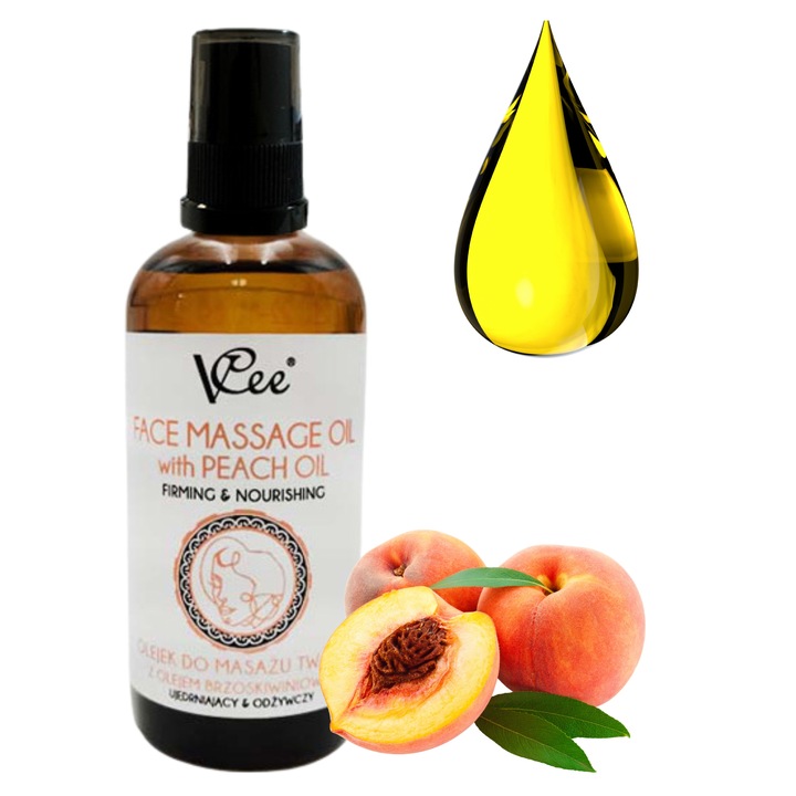 Olejek do MASAŻU TWARZY VCee BRZOSKWINIOWY 100 ML Z ATOMIZEREM