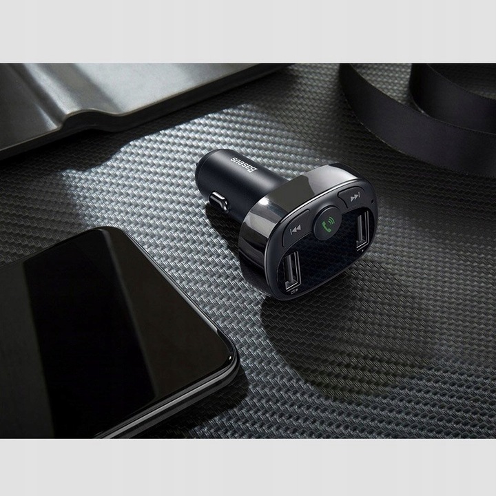 BASEUS TRANSMITER ŁADOWARKA 2xUSB FM BLUETOOTH CZYTNIK KART MICRO SD