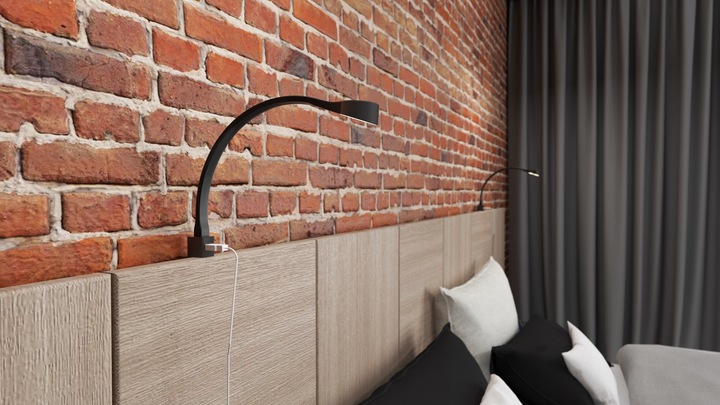 Lampa nocna LED do łóżka sypialni giętka czarna przykręcana 2x FLEXI R