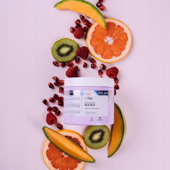 Rewitalizująca maska do włosów farbowanych z adaptogenami so!flow 400 ml