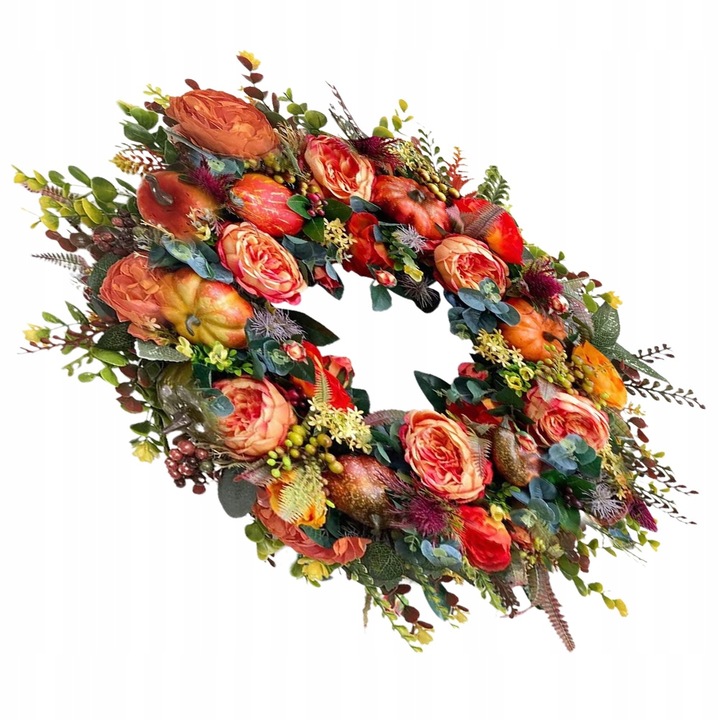 Wieniec na Święto Dziękczynienia Jesienny wieniec na drzwi Trwały