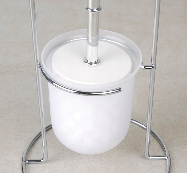 Stojak z uchwytem na papier toaletowy i szczotka do WC chrom srebrny