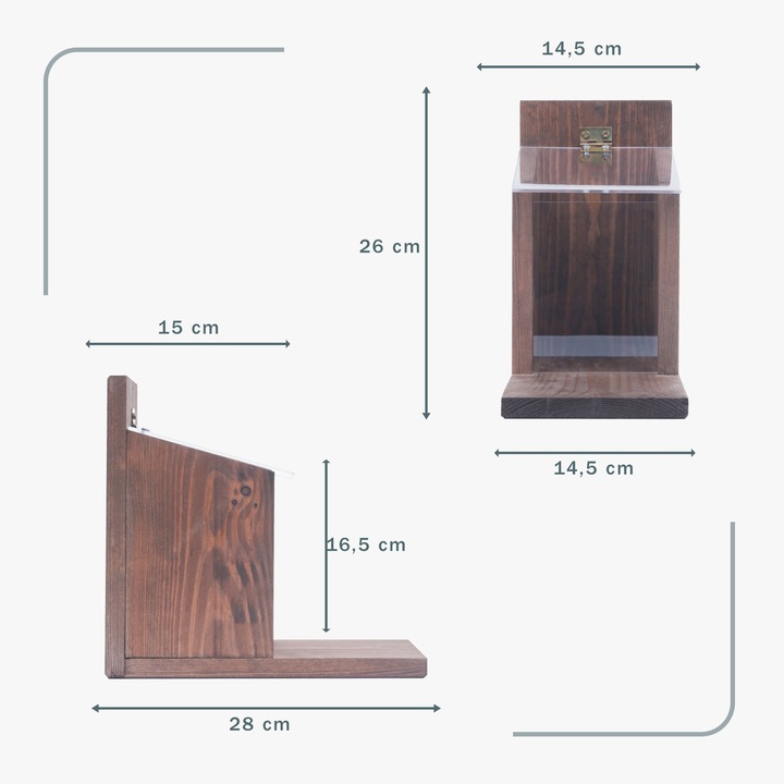 Karmnik Dla Wiewiórek Drewniany Domek Impregnowany Duży Orzechowa