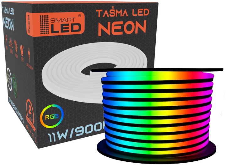 Taśma LED NEON WODOODPORNY WĄŻ 10W RGB 230V zewnętrzna linia 1M ściemnialna