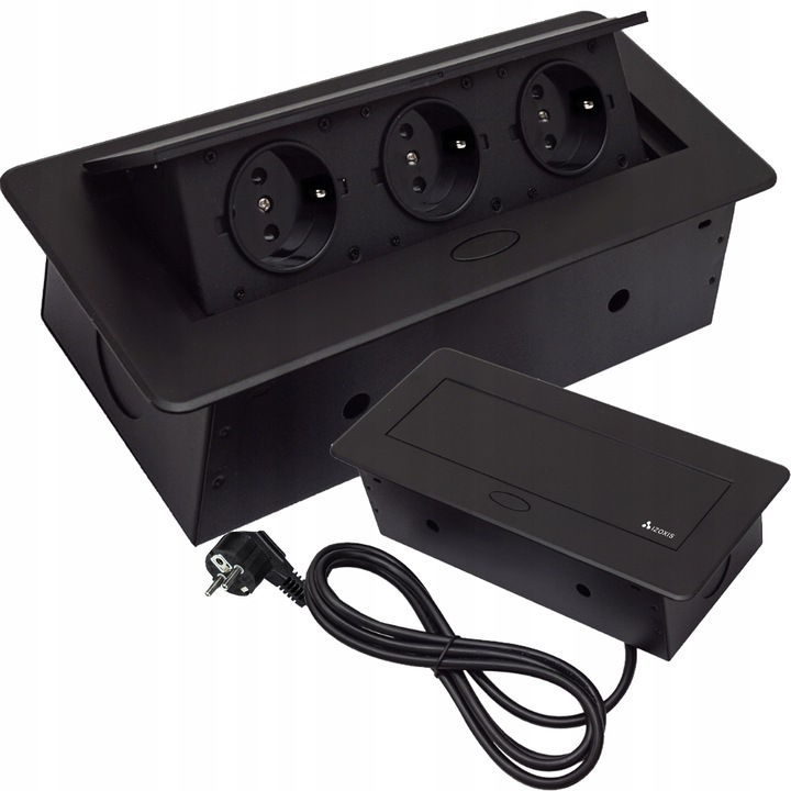 GNIAZDO POTRÓJNE CHOWANE W BLAT NABLATOWE GNIAZDKO