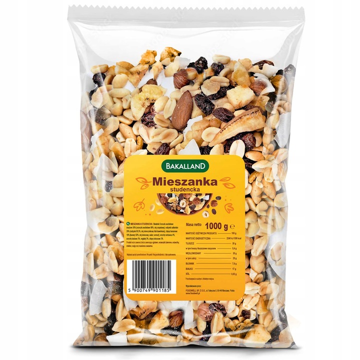 Mieszanka Studencka Bakalland 1kg orzechy bakalie wysoka jakość