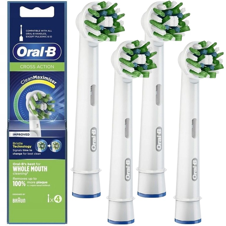4x Końcówka do szczoteczki ORAL-B EB50RB Cross Action White