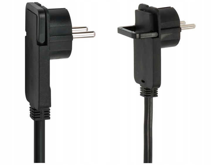 Przedłużacz z PŁASKĄ wtyczką Listwa zasilająca 4 GNIAZDA czarny 2m