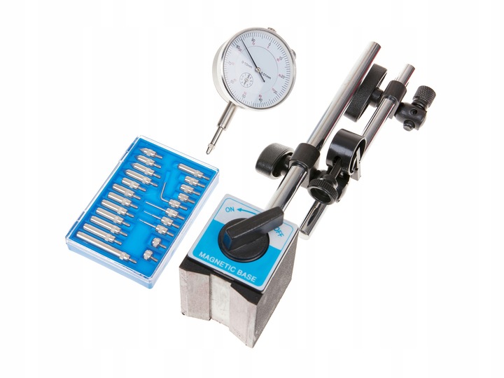 CZUJNIK ZEGAROWY STATYW MAGNETYCZNY 0-10 KOŃCÓWKI