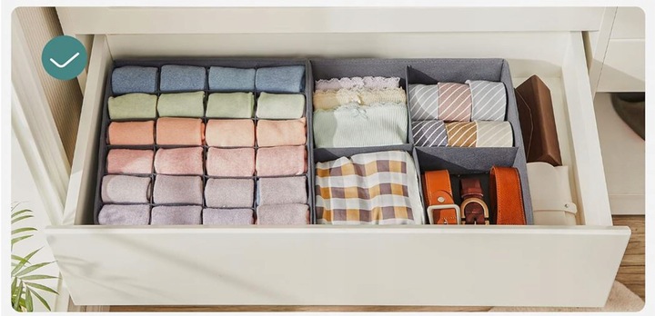 ORGANIZER NA BIELIZNĘ SKARPETKI DO SZUFLADY SZAFY ZESTAW POJEMNIK 6