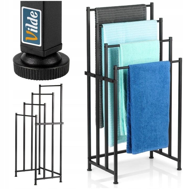 Stojak NA RĘCZNIKI 4 poziomowy wieszak łazienkowy podłogowy stojący