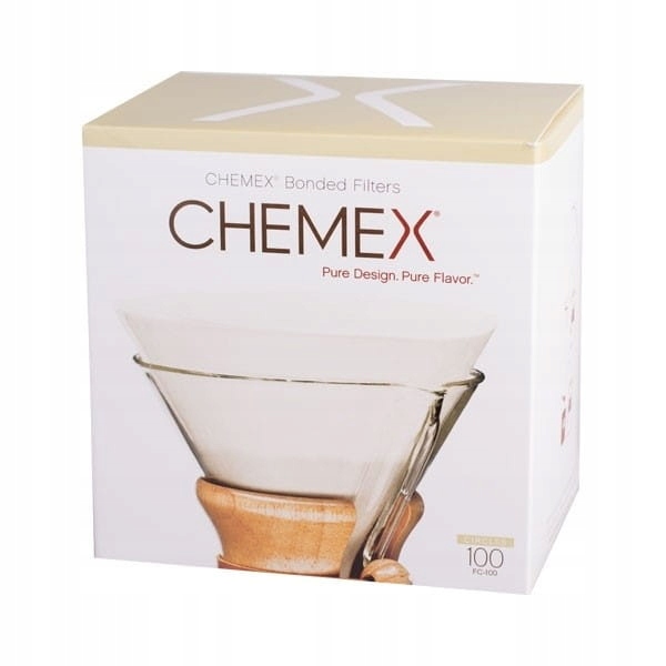 Filtry Papierowe Chemex Okrągłe 100szt Białe 6,8,10 filiżanek Coffee