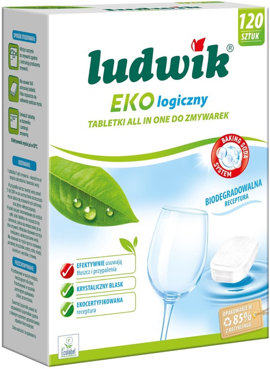 Tabletki ekologiczne do zmywarek Ludwik All in one 120 szt.