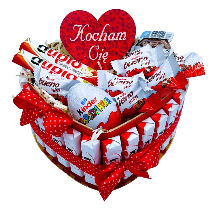 Tort KINDER Box Kosz Prezentowy Urodziny Imieniny Prezent Zestaw 18 30 40