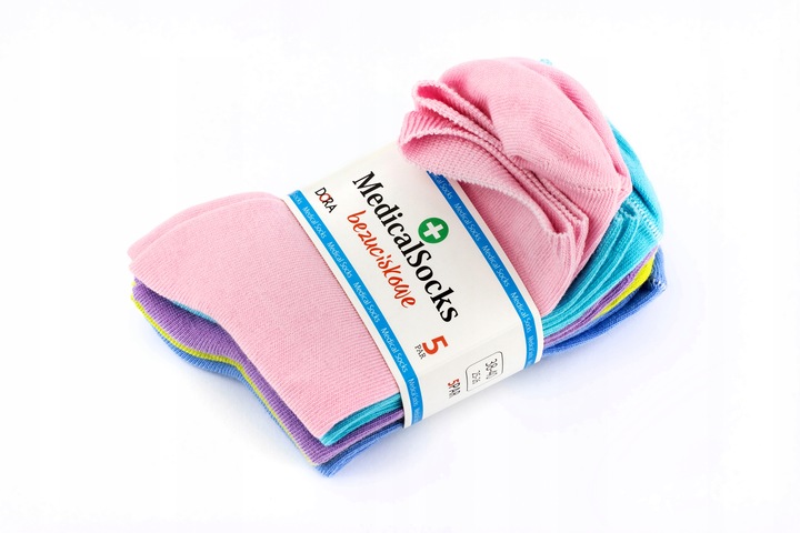 5X SKARPETKI SKARPETY MEDYCZNE BEZUCISKOWE DAMSKIE 41-43