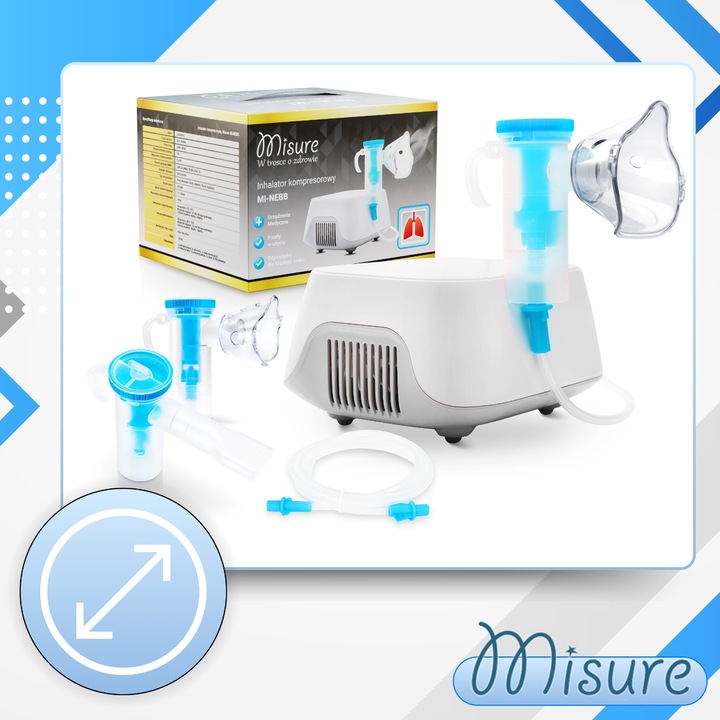 INHALATOR NEBULIZATOR TŁOKOWY DLA DZIECI I DOROSŁYCH 2 MASKI FILTRY GRATIS