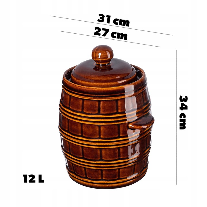 BECZKA KAMIONKA 12L GARNEK DO KISZENIA OGÓRKÓW KAPUSTY Z KOŁNIERZEM