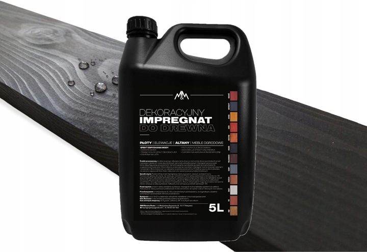 IMPREGNAT farba do drewna heban 5l Z WOSKAMI