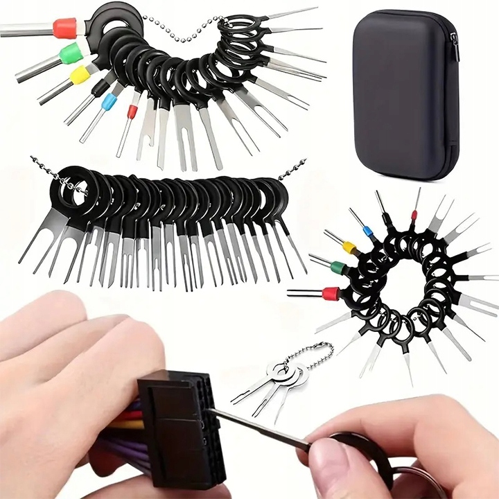 ZESTAW 100SZT KLUCZE WYJMAKI DO PINÓW KONEKTORÓW KOSTEK DEMONTAŻ