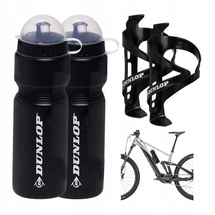 Bidon Rowerowy z Uchwytem na Butelkę Czarny 750 ml Dunlop Zestaw 2 szt