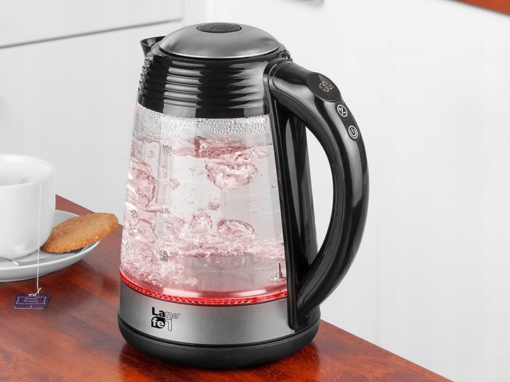 CZAJNIK ELEKTRYCZNY BEZPRZEWODOWY 1,7l 2200W SZKLANY LED REGULACJA