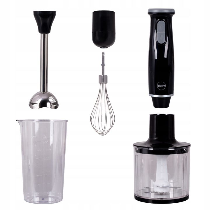 Blender wielofunkcyjny ręczny rozdrabniacz zestaw mikser czarny Eldom
