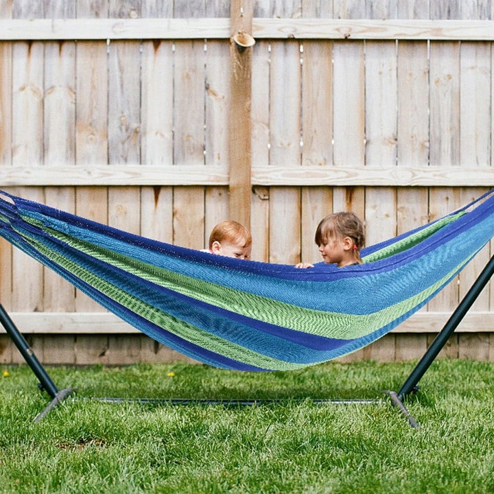 HAMAK OGRODOWY ze stelażem dwuosobowy brazylijski DUŻY RED GARDEN ZESTAW