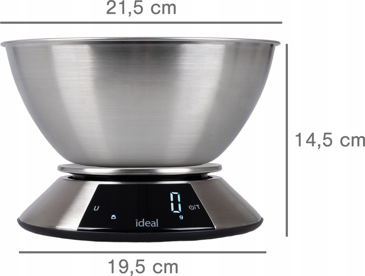 Waga kuchenna IDEAL elektroniczna z MISKĄ PRECYZYJNA DOTYKOWY PANEL