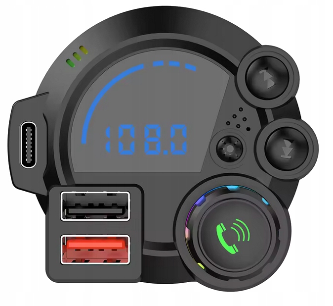 Transmiter Bluetooth Car FM USB QC 3.0 PD ładowarka samochodowa LED adapter